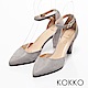 KOKKO -復刻經典尖頭踝帶真皮高跟鞋-溫柔灰 product thumbnail 1