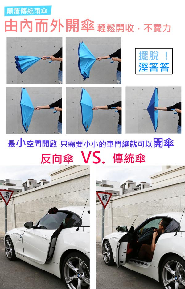 Carry街頭迷彩個性款 反向傘(不滴水)軍綠色【專利正品】