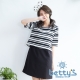 betty’s貝蒂思　條紋假兩件式五分袖洋裝(黑色) product thumbnail 1