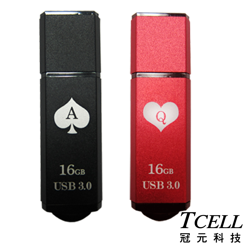 TCELL冠元 USB3.0 16GB 隨身碟-撲克碟