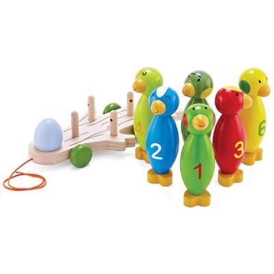 《德國Hapé Eco愛派》環保玩具 - 派派鸚保齡球拉車