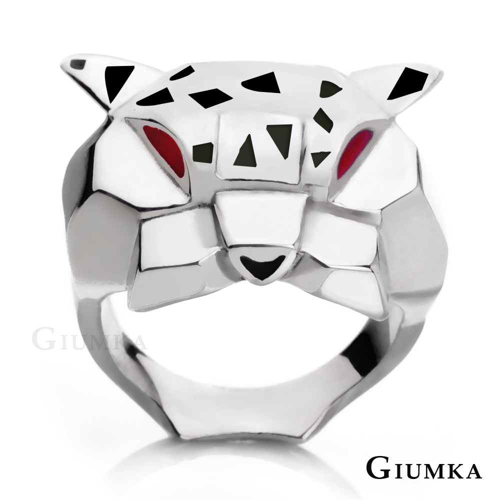 GIUMKA純銀戒指獵豹造形925純銀戒-銀色