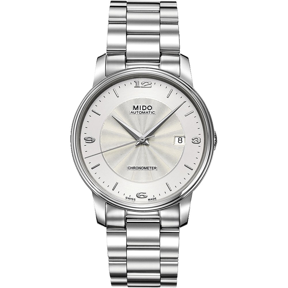 MIDO 美度 官方授權 Baroncelli 天文台認證機械腕錶-銀/39mm