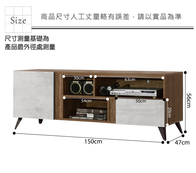 品家居 羅馬尼5尺雙色單抽長櫃/電視櫃-150x47x56cm免組