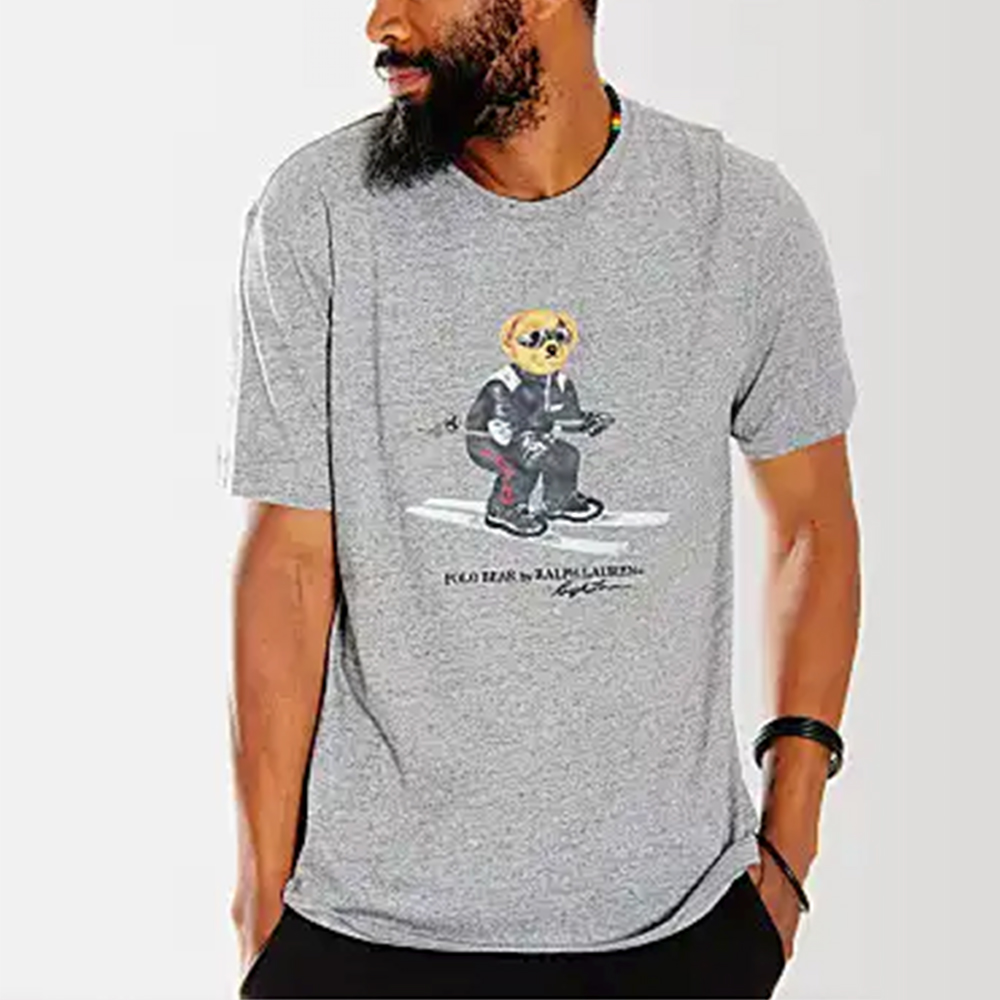 Polo Ralph Lauren 年度限定熱銷刺泰迪熊系列短袖T恤-灰色