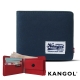 福利品 KANGOL 韓式潮流 多夾層/零錢袋橫式短皮夾+鑰匙圈禮盒-帆布撞色藍 product thumbnail 1