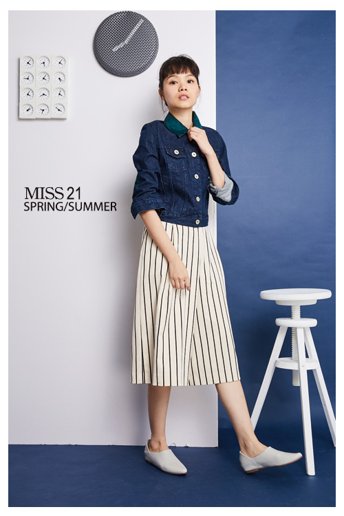 平底鞋 MISS 21 極簡主義尖頭牛皮平底鞋－灰