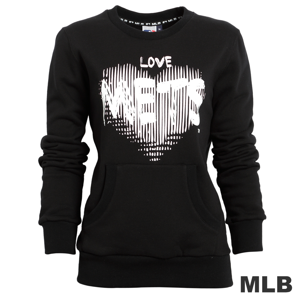 MLB-紐約大都會隊愛心厚棉T恤-黑(女)