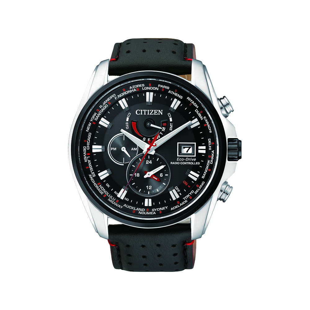 CITIZEN Eco-Drive 競速賽車電波計時腕錶(AT9037-05E)-黑/44mm