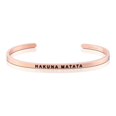 MANTRABAND 美國悄悄話手環 HAKUNA MATATA 無憂無慮 玫瑰金