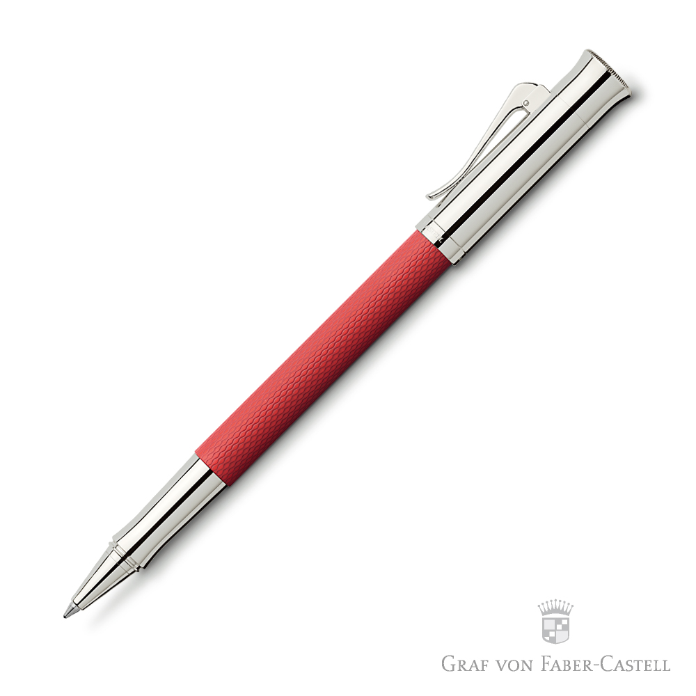 GRAF VON FABER-CASTELL 多彩繩紋系列珊瑚紅繩紋飾鋼珠筆