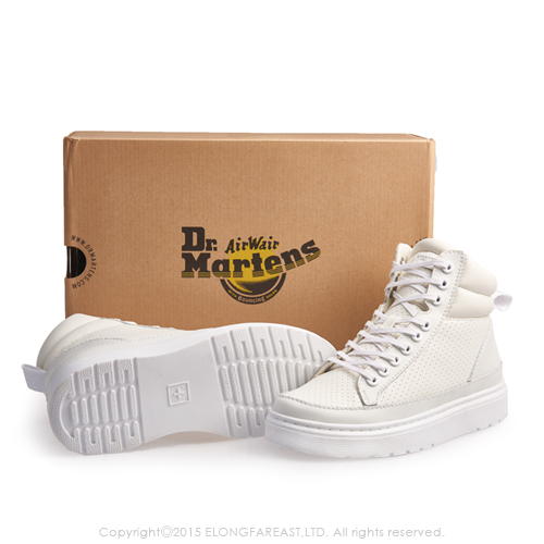 Dr.Martens LAMAR-厚底綁帶短筒球鞋-女款-白色