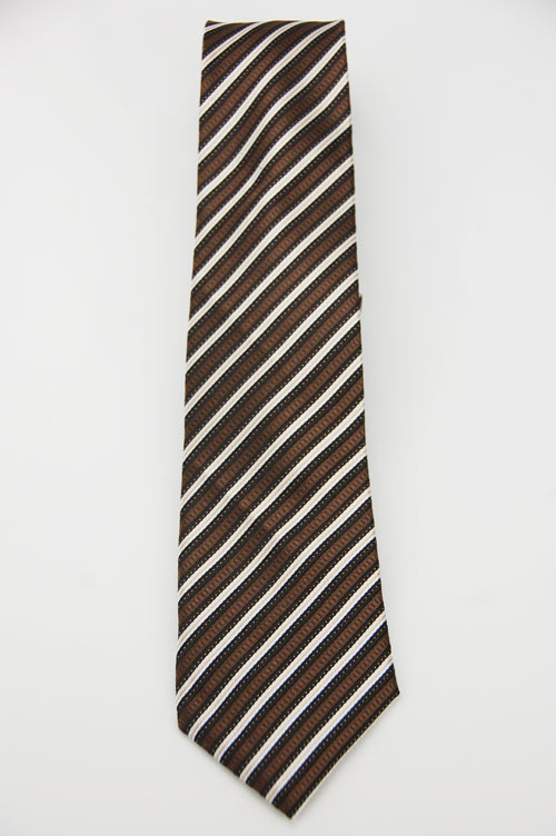 Alpaca 咖啡金白斜紋領帶