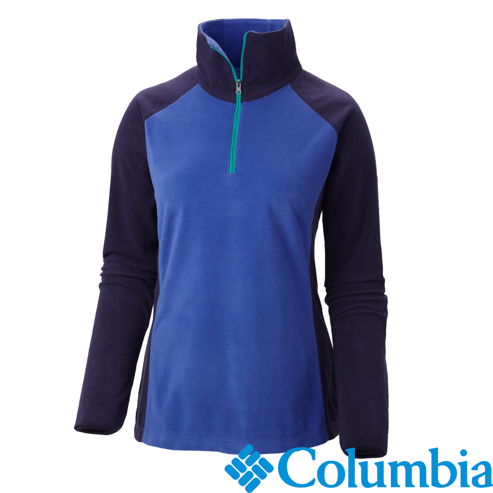 Columbia-半開襟刷毛上衣-女-藍紫色-UAL63890UU