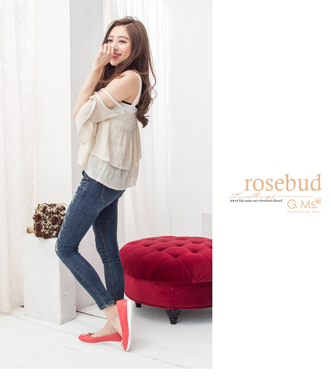 G.Ms. MIT系列-羊皮線圈綁繩蝴蝶結包鞋-馬卡紅