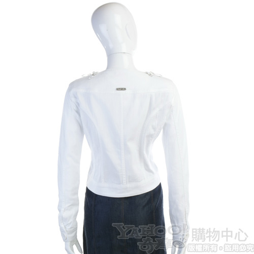 BLUGIRL-Folies 白色晶透寶石領邊外套