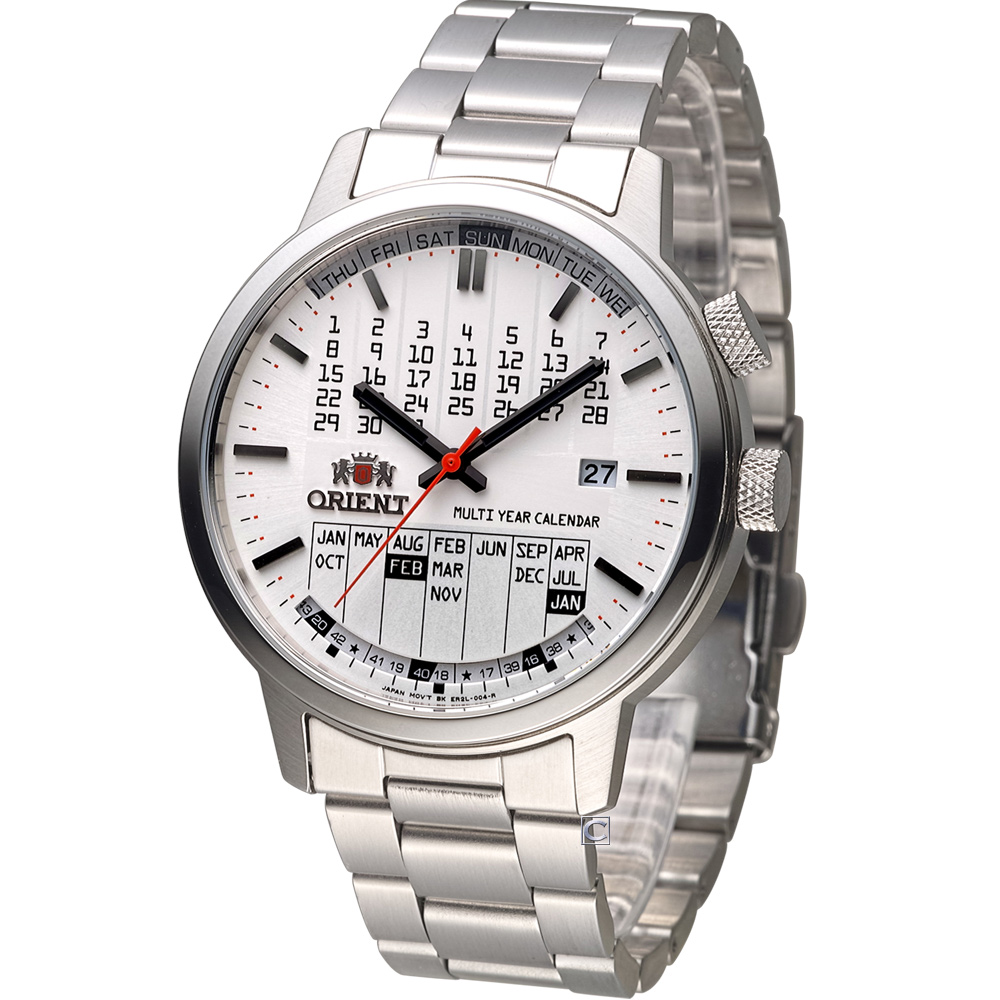 ORIENT 東方錶 多功能萬年曆機械腕錶-白/42mm