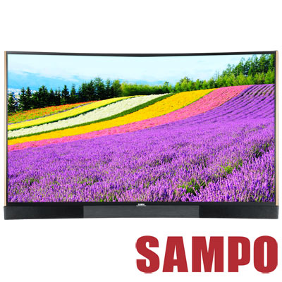 福利品 SAMPO聲寶 65型 4K 曲面轟天雷Smart LED EM-65UW16D