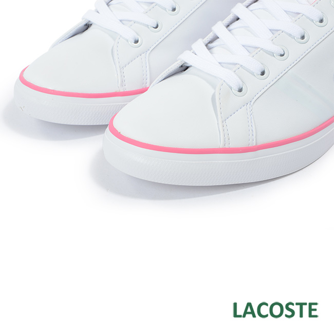 LACOSTE 女用休閒鞋-白/粉