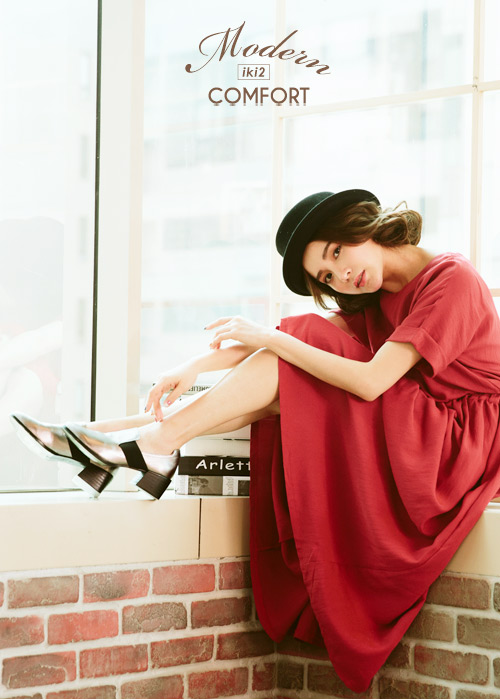 iki2-個性女伶真皮小尖頭粗跟鞋-灰銀