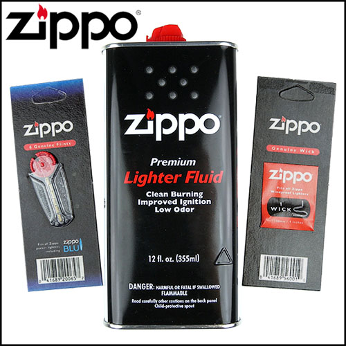 【ZIPPO】3樣合購優惠組合(大補充油 打火石 棉芯)