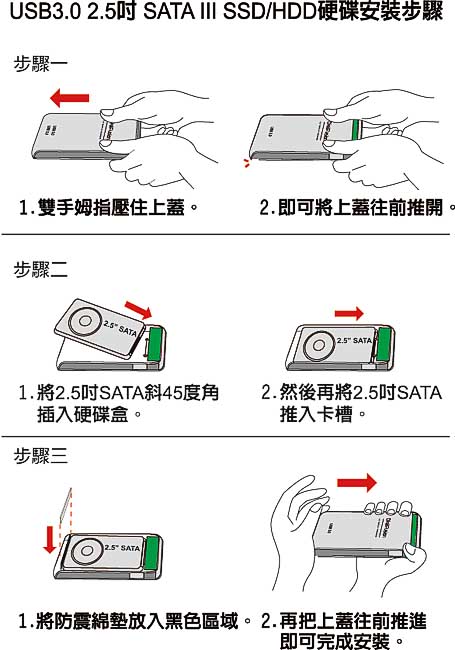 伽利略 USB 3.1 Gen 1 2.5 SATA III SSD/HDD 硬碟外接盒