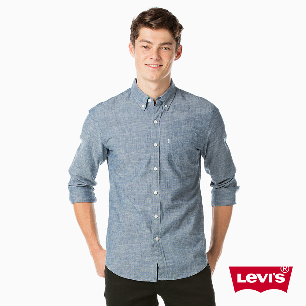 Levis 牛仔襯衫 男裝 經典單口袋 簡約素面