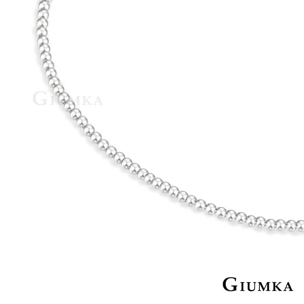 GIUMKA純銀珠珠手鍊 簡約單鍊 圓珠直徑0.2CM 925純銀-銀色