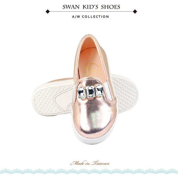 Swan天鵝童鞋-華麗寶石懶人休閒鞋 3830-金