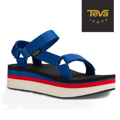 TEVA 美國-女 Flatorm Universal 織帶厚底涼鞋 (法國藍)
