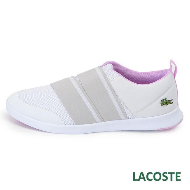 LACOSTE 女用休閒/健走鞋-白/紫