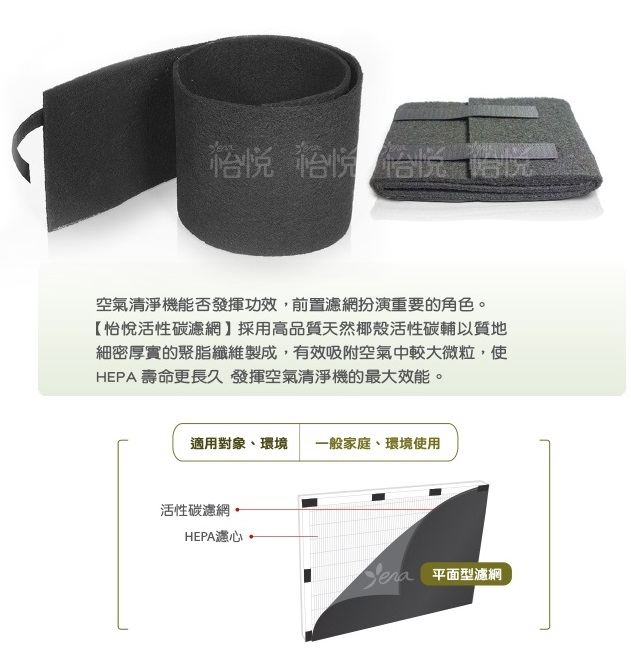 怡悅活性碳濾網 適用尚朋堂SA-2233F 空氣清淨機-6入