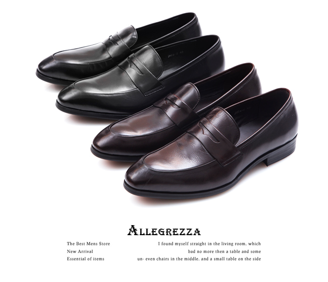 ALLEGREZZA‧經典玩味義式小牛皮革皮鞋黑色