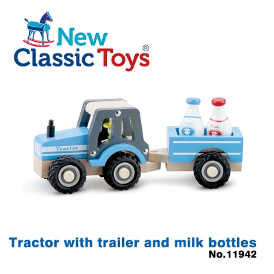 【荷蘭New Classic Toys】牛奶牧場拖拉車 - 11942
