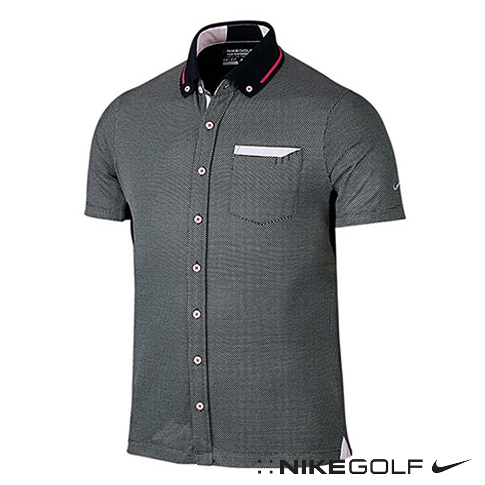 Nike Golf 男 休閒快速排汗短袖襯衫-黑653781-010