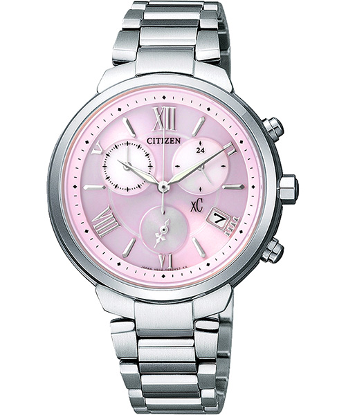 CITIZEN XC 浪漫城市鈦金屬光動能計時腕錶(FB1330-55W)-粉紅/35mm