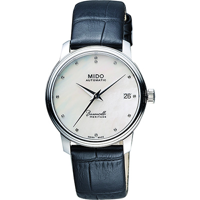 MIDO 美度 官方授權 Baroncelli III Heritage 真鑽機械女錶 母親節禮物-35mm M0272071610600