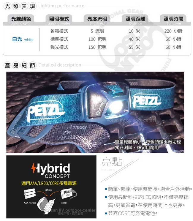 【法國 Petzl】新款 TIKKINA 超輕量戶外頭燈(150流明)_黑