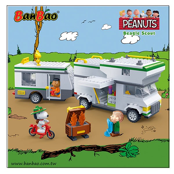 BanBao邦寶積木 史努比系列 Peanuts Snoopy 快樂露營車 7513