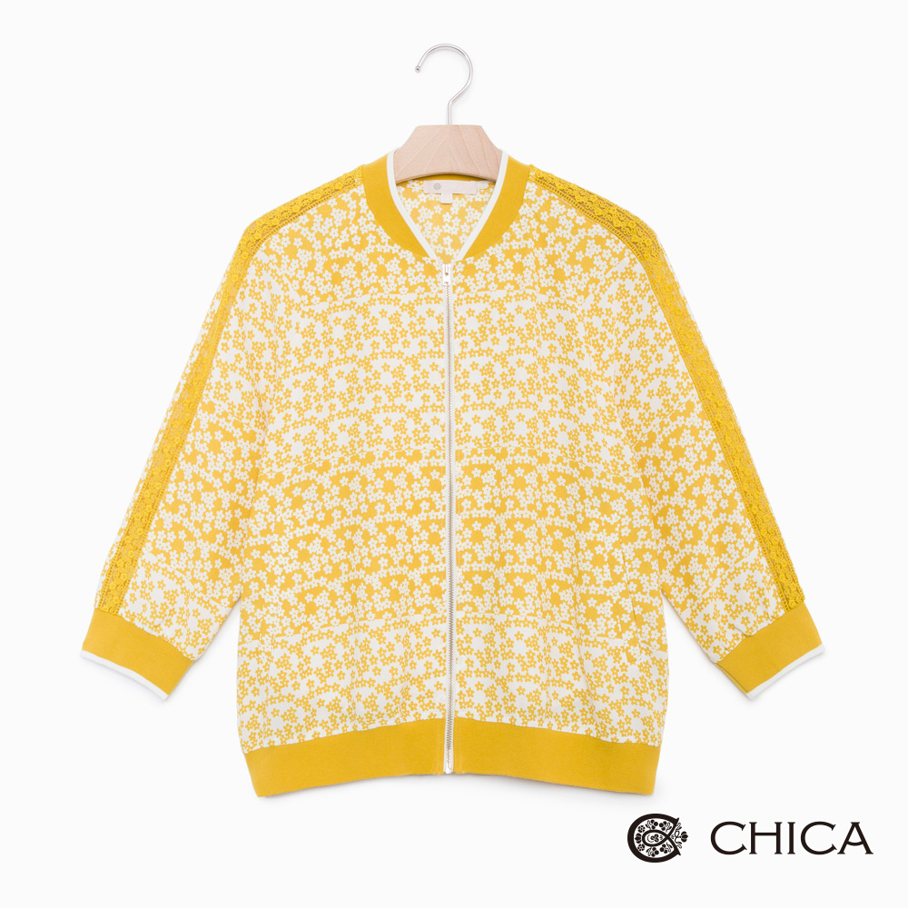 CHICA 花漾年華碎花布勞森設計外套(2色)