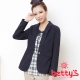 betty’s貝蒂思　翻領單釦袖口反摺圓點外套(深藍) product thumbnail 1