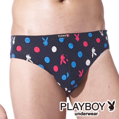 PLAYBOY 男內褲LOGO印花三角褲 MIT製-單件(丈底彩色圈)