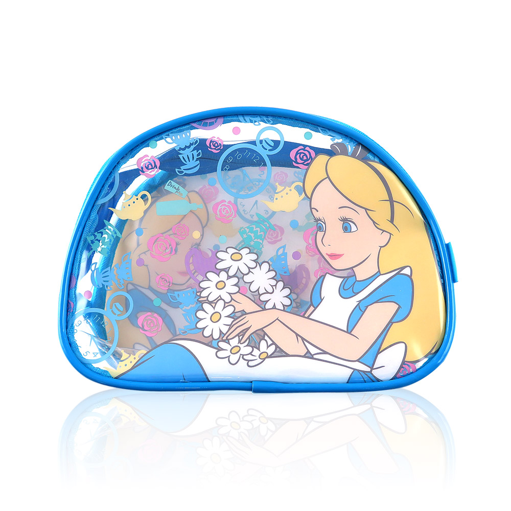 Disney迪士尼經典防水透明愛麗絲化妝包 萬用包