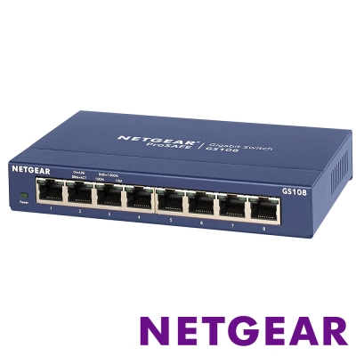 NETGEAR GS108 8埠Giga無網管型交換器