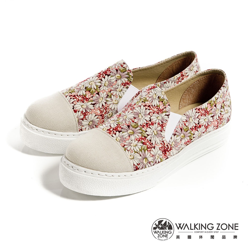 WALKING ZONE 花花直套增高鞋-粉