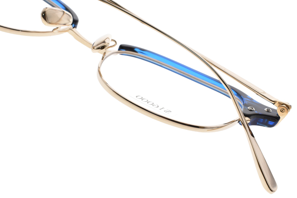 BJ Classic眼鏡 日本手工眉框/藍-金#BJS73112 C01