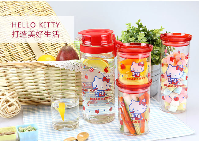 HELLO KITTY 愜意野餐耐熱玻璃儲物罐5件組(511)