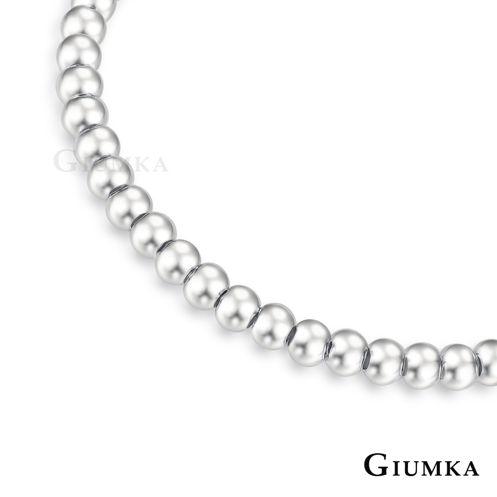 GIUMKA純銀珠珠手鍊 簡約單鍊 圓珠直徑0.4CM 925純銀-銀色