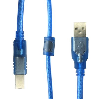 Bravo-u USB 2.0 傳真機印表機連接線/A公對B公-透明藍色(3米)