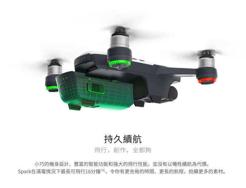 DJI Spark 迷你航拍機-全能套裝/初雪白(聯強貨)+聯強飛行課程